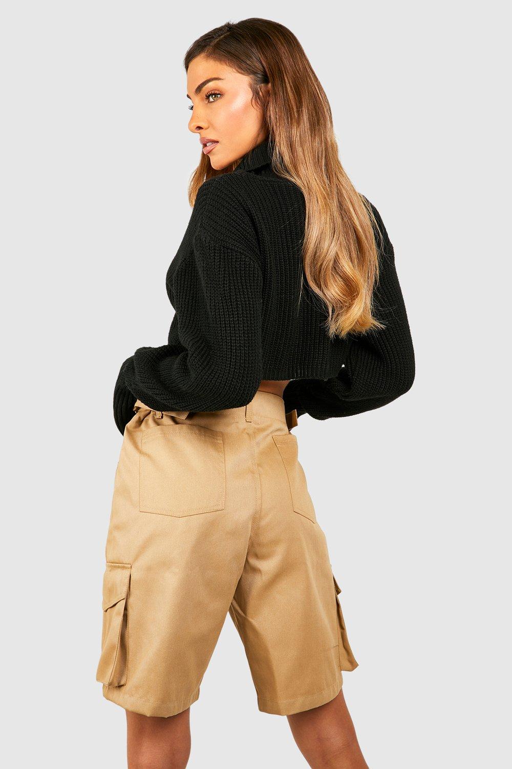 Khaki hot sale utility shorts